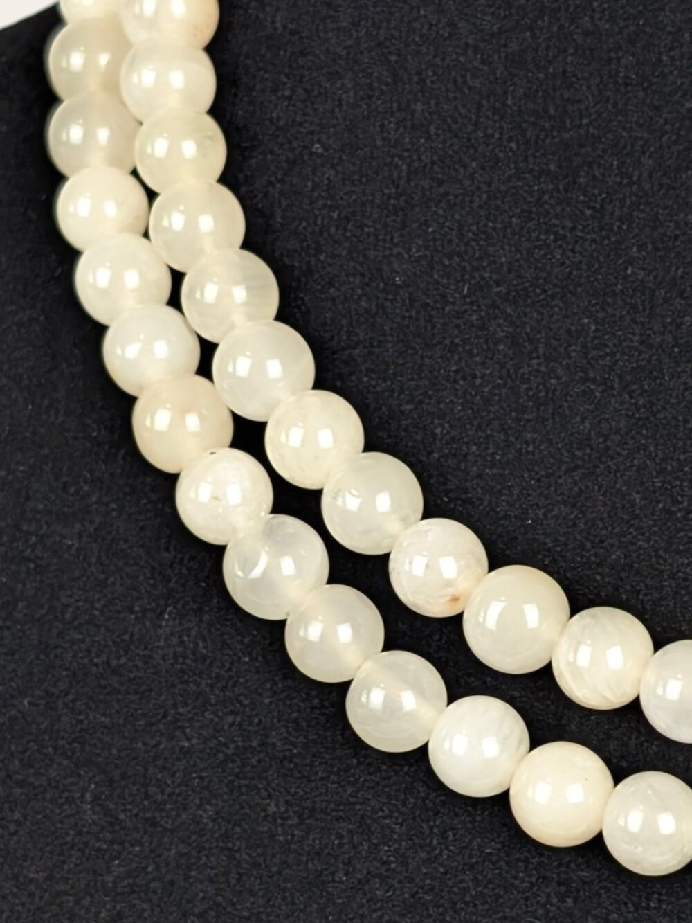 Natural White Nephrite Jade & Green Jadeite Demi Parure - Picture 5 of 9